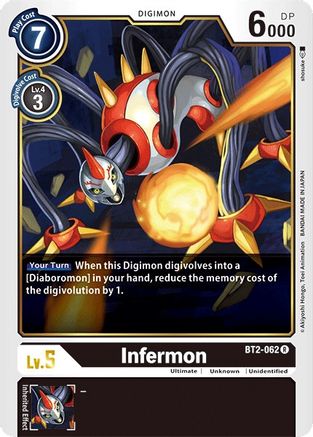 Infermon (BT2-062) - Release Special Booster - Premium Digimon Single from Bandai - Just $0.47! Shop now at Game Crave Tournament Store