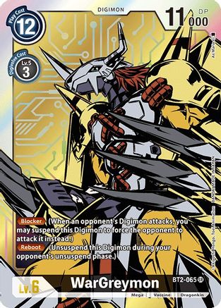 WarGreymon - BT2-065 (Alternate Art) (BT2-065) - Release Special Booster Foil - Premium Digimon Single from Bandai - Just $3.60! Shop now at Game Crave Tournament Store