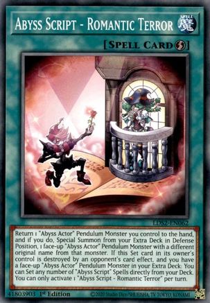 Abyss Script - Romantic Terror (LDS2-EN062) - Legendary Duelists: Season 2 1st Edition - Premium Yugioh Single from Konami - Just $0.25! Shop now at Game Crave Tournament Store