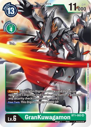 GranKuwagamon (BT1-083) - Release Special Booster Foil - Premium Digimon Single from Bandai - Just $0.25! Shop now at Game Crave Tournament Store