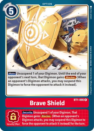 Brave Shield (BT1-095) - Release Special Booster - Premium Digimon Single from Bandai - Just $0.08! Shop now at Game Crave Tournament Store