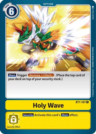 Holy Wave (BT1-107) - Release Special Booster - Premium Digimon Single from Bandai - Just $0.25! Shop now at Game Crave Tournament Store