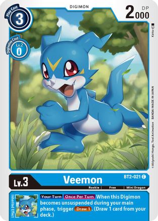 Veemon - BT2-021 (BT2-021) - Release Special Booster - Premium Digimon Single from Bandai - Just $0.25! Shop now at Game Crave Tournament Store