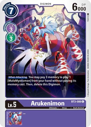 Arukenimon (BT3-086) - Release Special Booster - Premium Digimon Single from Bandai - Just $0.08! Shop now at Game Crave Tournament Store