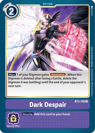 Dark Despair (BT3-108) - Release Special Booster - Premium Digimon Single from Bandai - Just $0.08! Shop now at Game Crave Tournament Store