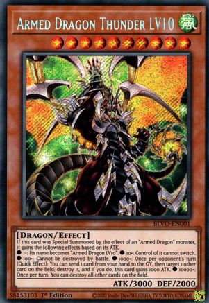Armed Dragon Thunder LV10 (BLVO-EN001) - Blazing Vortex 1st Edition - Premium Yugioh Single from Konami - Just $1.84! Shop now at Game Crave Tournament Store