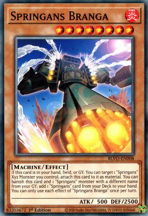Springans Branga (BLVO-EN008) - Blazing Vortex 1st Edition - Premium Yugioh Single from Konami - Just $0.25! Shop now at Game Crave Tournament Store