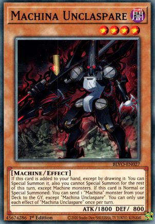 Machina Unclaspare (BLVO-EN027) - Blazing Vortex 1st Edition - Premium Yugioh Single from Konami - Just $0.25! Shop now at Game Crave Tournament Store