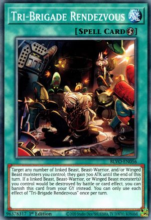 Tri-Brigade Rendezvous (BLVO-EN056) - Blazing Vortex 1st Edition - Premium Yugioh Single from Konami - Just $0.25! Shop now at Game Crave Tournament Store