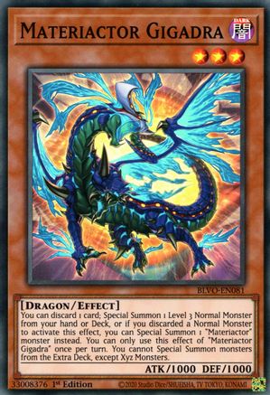 Materiactor Gigadra (BLVO-EN081) - Blazing Vortex 1st Edition - Premium Yugioh Single from Konami - Just $0.25! Shop now at Game Crave Tournament Store