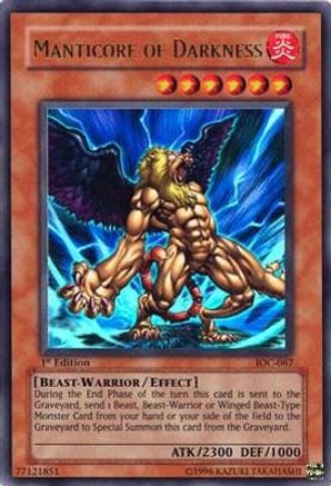 Manticore of Darkness (IOC-067) - Invasion of Chaos Unlimited - Premium Yugioh Single from Konami - Just $1.93! Shop now at Game Crave Tournament Store