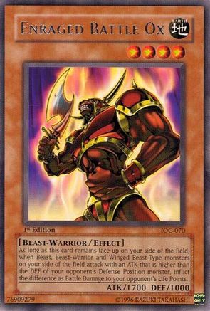 Enraged Battle Ox (IOC-070) - Invasion of Chaos Unlimited - Premium Yugioh Single from Konami - Just $0.26! Shop now at Game Crave Tournament Store