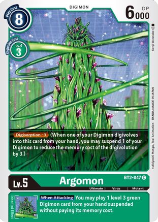 Argomon - BT2-047 (BT2-047) - Release Special Booster - Premium Digimon Single from Bandai - Just $0.08! Shop now at Game Crave Tournament Store