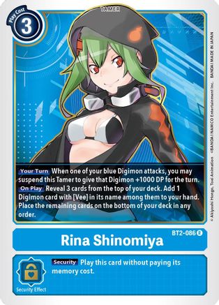 Rina Shinomiya (BT2-086) - Release Special Booster - Premium Digimon Single from Bandai - Just $0.77! Shop now at Game Crave Tournament Store