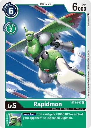 Rapidmon (BT3-052) - Release Special Booster - Premium Digimon Single from Bandai - Just $0.08! Shop now at Game Crave Tournament Store