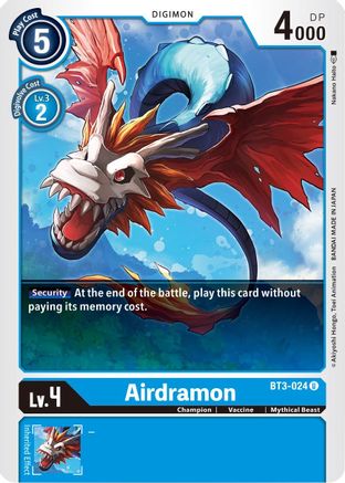 Airdramon (BT3-024) - Release Special Booster - Premium Digimon Single from Bandai - Just $0.08! Shop now at Game Crave Tournament Store