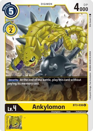 Ankylomon (BT3-036) - Release Special Booster - Premium Digimon Single from Bandai - Just $0.25! Shop now at Game Crave Tournament Store