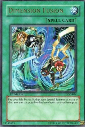 Dimension Fusion (IOC-094) - Invasion of Chaos Unlimited - Premium Yugioh Single from Konami - Just $3.84! Shop now at Game Crave Tournament Store