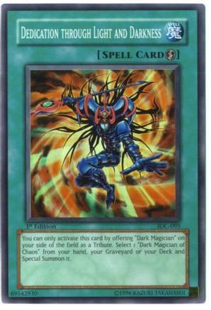 Dedication Through Light and Darkness (IOC-095) - Invasion of Chaos 1st Edition - Premium Yugioh Single from Konami - Just $1.66! Shop now at Game Crave Tournament Store