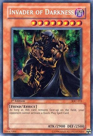 Invader of Darkness (IOC-111) - Invasion of Chaos Unlimited - Premium Yugioh Single from Konami - Just $0.44! Shop now at Game Crave Tournament Store