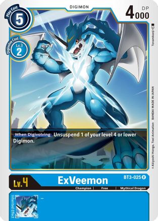 ExVeemon (BT3-025) - Release Special Booster - Premium Digimon Single from Bandai - Just $0.25! Shop now at Game Crave Tournament Store