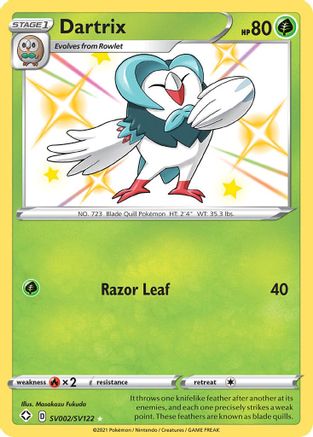 Dartrix SV002/122 - Shiny Vault Holofoil - Premium Pokemon Single from Nintendo - Just $1.54! Shop now at Game Crave Tournament Store