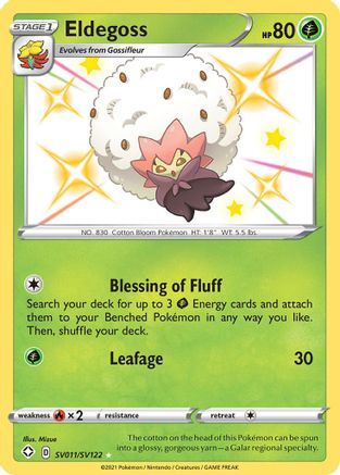 Eldegoss SV011/122 - Shiny Vault Holofoil - Premium Pokemon Single from Nintendo - Just $0.78! Shop now at Game Crave Tournament Store