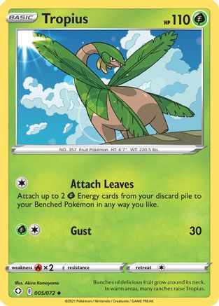 Tropius 5/72 - Shining Fates - Premium Pokemon Single from Nintendo - Just $0.25! Shop now at Game Crave Tournament Store