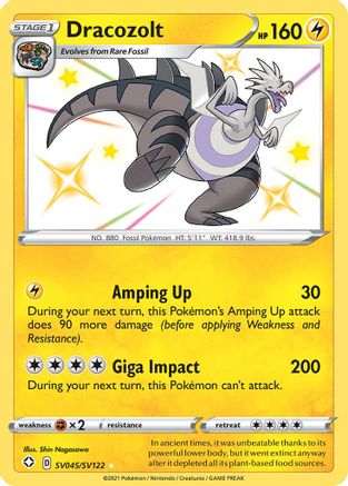 Dracozolt SV045/122 - Shiny Vault Holofoil - Premium Pokemon Single from Nintendo - Just $1.31! Shop now at Game Crave Tournament Store