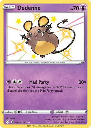 Dedenne SV051/122 - Shiny Vault Holofoil - Premium Pokemon Single from Nintendo - Just $0.74! Shop now at Game Crave Tournament Store