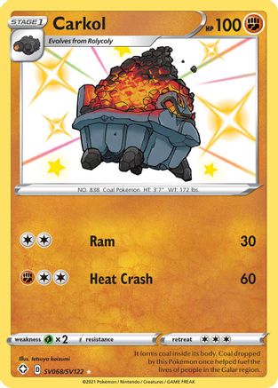 Carkol SV068/122 - Shiny Vault Holofoil - Premium Pokemon Single from Nintendo - Just $0.93! Shop now at Game Crave Tournament Store