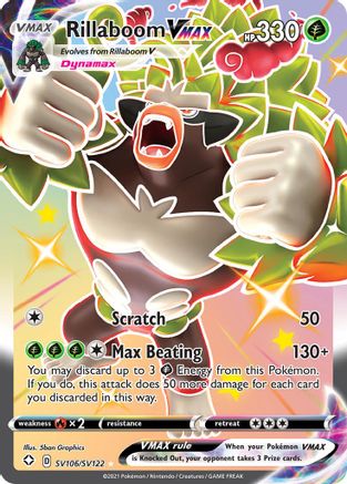 Rillaboom VMAX SV106/122 - Shiny Vault Holofoil - Premium Pokemon Single from Nintendo - Just $1.59! Shop now at Game Crave Tournament Store