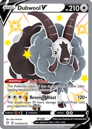 Dubwool V SV120/122 - Shiny Vault Holofoil - Premium Pokemon Single from Nintendo - Just $0.54! Shop now at Game Crave Tournament Store