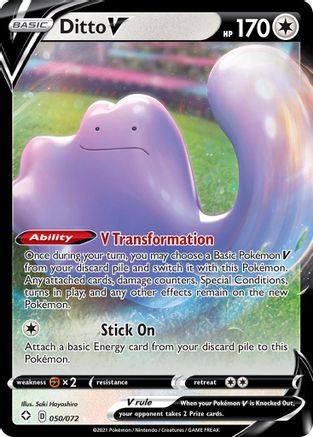 Ditto V 50/72 - Shining Fates Holofoil - Premium Pokemon Single from Nintendo - Just $0.50! Shop now at Game Crave Tournament Store