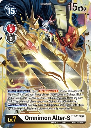 Omnimon Alter-S (Secret Rare) (BT3-112) - Release Special Booster Foil - Premium Digimon Single from Bandai - Just $0.65! Shop now at Game Crave Tournament Store