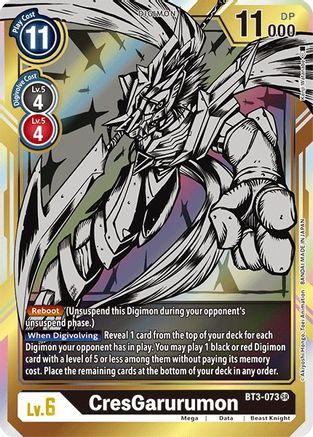 CresGarurumon (Alternate Art) (BT3-073) - Release Special Booster Foil - Premium Digimon Single from Bandai - Just $0.26! Shop now at Game Crave Tournament Store