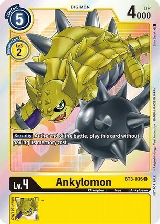 Ankylomon (Box Topper) (BT3-036) - Release Special Booster Foil - Premium Digimon Single from Bandai - Just $0.08! Shop now at Game Crave Tournament Store