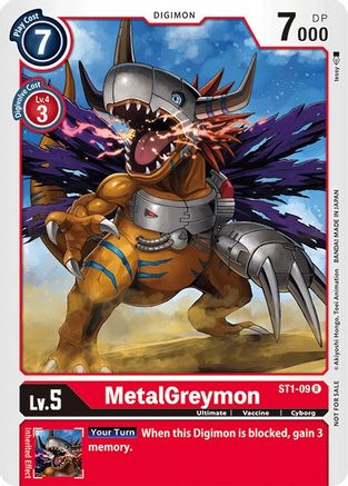 MetalGreymon - ST1-09 (Tamer Battle Pack 1) (ST1-09) - Starter Deck 01: Gaia Red - Premium Digimon Single from Bandai - Just $0.85! Shop now at Game Crave Tournament Store