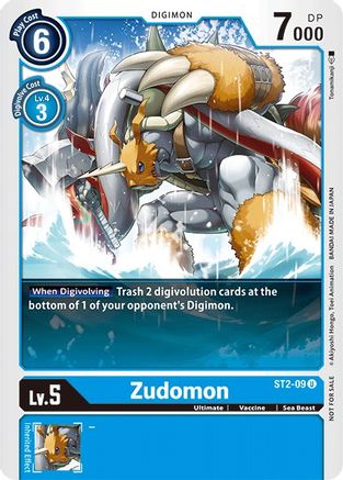 Zudomon - ST2-09 (Tamer Battle Pack 1) (ST2-09) - Starter Deck 02: Cocytus Blue - Premium Digimon Single from Bandai - Just $0.56! Shop now at Game Crave Tournament Store