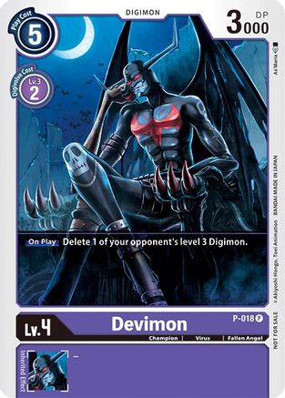 Devimon - P-018 (P-018) - Digimon Promotion Cards - Premium Digimon Single from Bandai - Just $0.08! Shop now at Game Crave Tournament Store