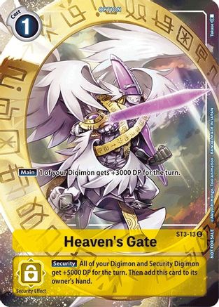 Heaven's Gate - ST3-13 (Tamer's Evolution Box) (ST3-13) - Starter Deck 03: Heaven's Yellow Foil - Premium Digimon Single from Bandai - Just $2.59! Shop now at Game Crave Tournament Store