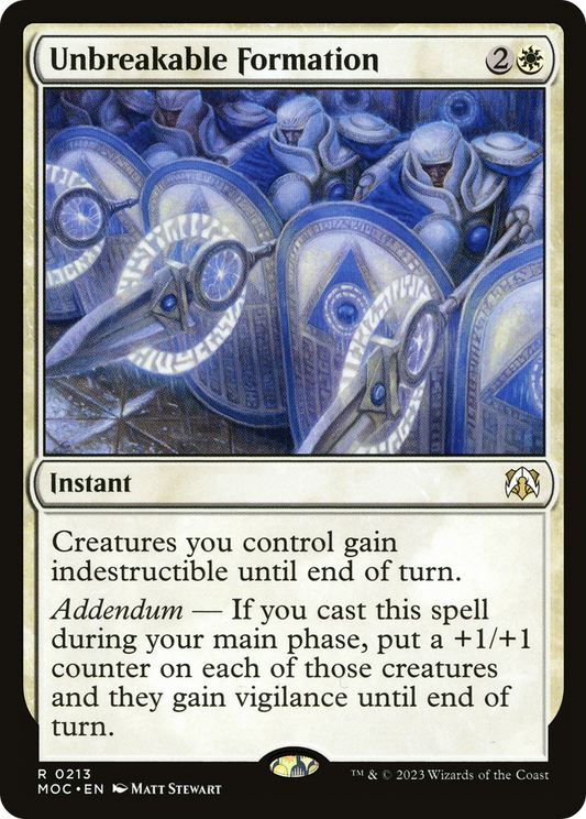 Unbreakable Formation (MOC-213) - March of the Machine Commander - Premium MTG Single from Wizards of the Coast - Just $0.71! Shop now at Game Crave Tournament Store