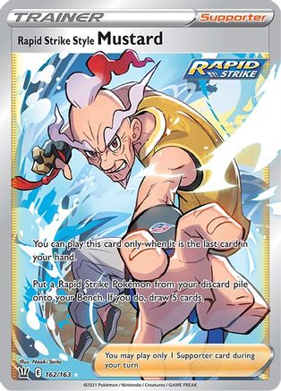 Rapid Strike Style Mustard 162/163 - Battle Styles Holofoil - Premium Pokemon Single from Nintendo - Just $0.82! Shop now at Game Crave Tournament Store