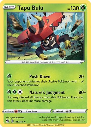 Tapu Bulu 16/163 - Battle Styles Reverse Holofoil - Premium Pokemon Single from Nintendo - Just $0.50! Shop now at Game Crave Tournament Store