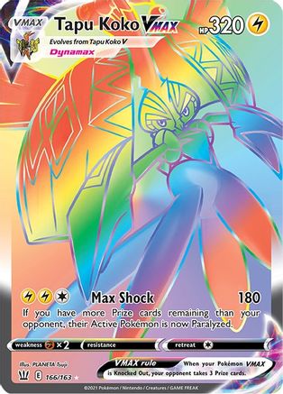 Tapu Koko VMAX 166/163 - Battle Styles Holofoil - Premium Pokemon Single from Nintendo - Just $5.54! Shop now at Game Crave Tournament Store