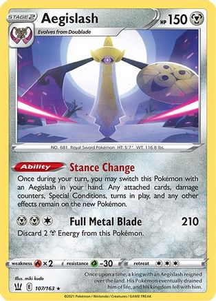 Aegislash 107/163 - Battle Styles Holofoil - Premium Pokemon Single from Nintendo - Just $0.50! Shop now at Game Crave Tournament Store