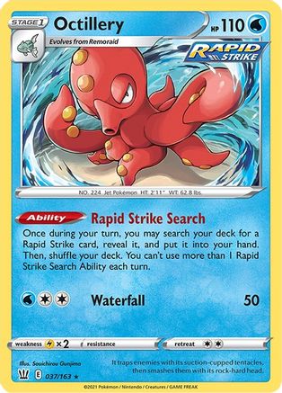 Octillery 37/163 - Battle Styles Holofoil - Premium Pokemon Single from Nintendo - Just $0.50! Shop now at Game Crave Tournament Store