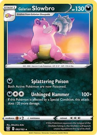 Galarian Slowbro 92/163 - Battle Styles Reverse Holofoil - Premium Pokemon Single from Nintendo - Just $0.50! Shop now at Game Crave Tournament Store