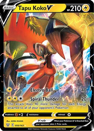 Tapu Koko V 50/163 - Battle Styles Holofoil - Premium Pokemon Single from Nintendo - Just $0.50! Shop now at Game Crave Tournament Store