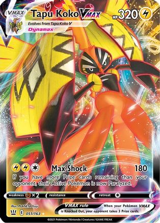 Tapu Koko VMAX 51/163 - Battle Styles Holofoil - Premium Pokemon Single from Nintendo - Just $0.87! Shop now at Game Crave Tournament Store